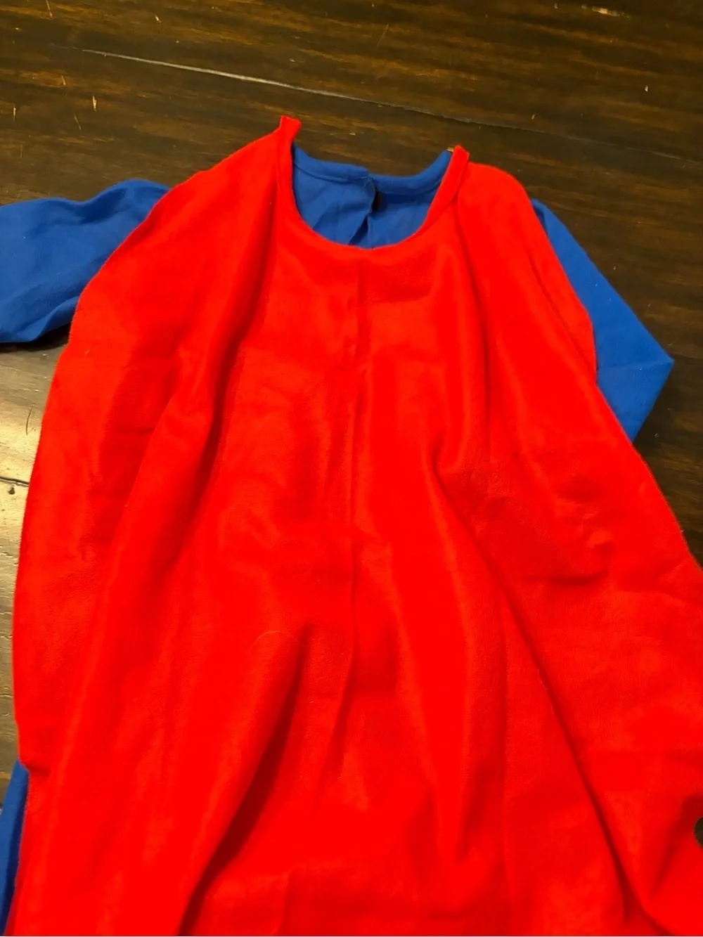 Rubies Blue and Red Superman Fleece Jumpsuit toddler size